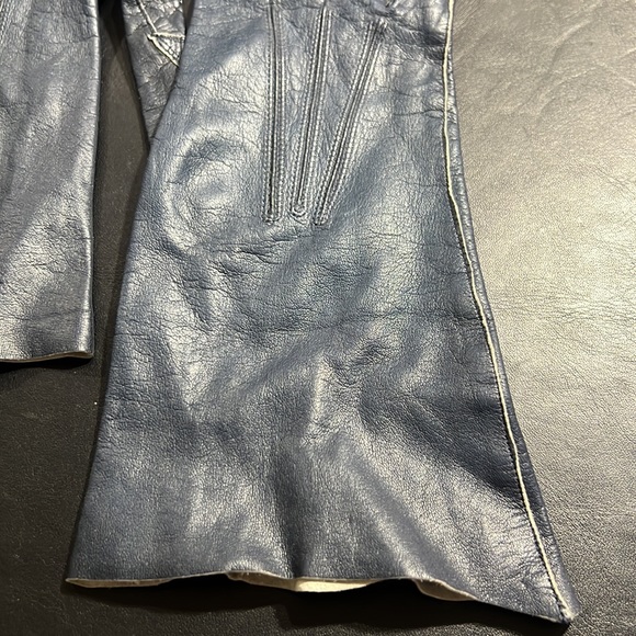 Vintage leather gloves, “Jean Atkins” navy lamb skin - Picture 3 of 7